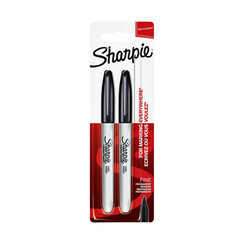 Viltstift Sharpie rond 0.9mm zwart blister à 2 stuks