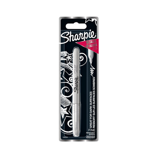 Sharpie Viltstift Sharpie rond 0.9mm metallic zilver blister à 1 stuk