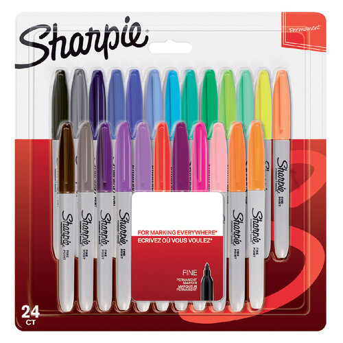 Sharpie Feutre Sharpie ogive 0.9mm blister de 24 pièces assorti