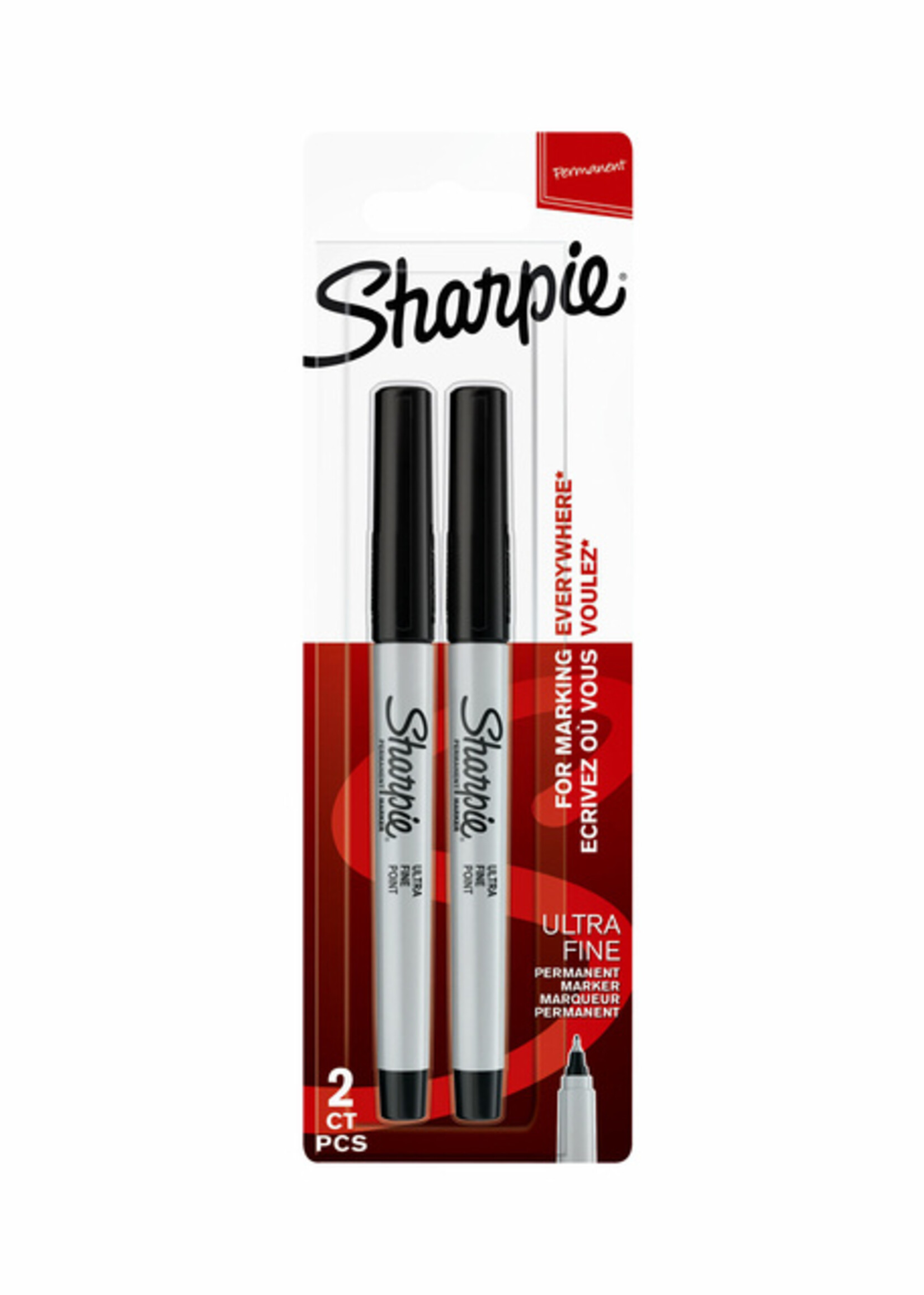 Sharpie Feutre Sharpie pointe ogive 0,5mm noir blister 2 pièces