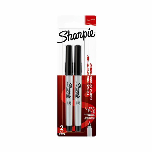 Sharpie Viltstift Sharpie rond 0.5mm zwart blister à 2 stuks