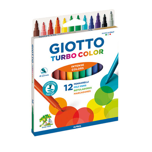 Giotto Feutre Giotto Turbo Color assorti 12 pièces