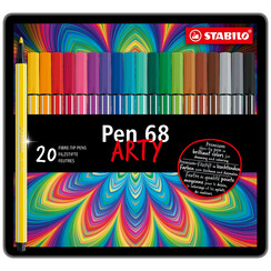 Feutre STABILO Pen 68 boîte 20 pièces assorti