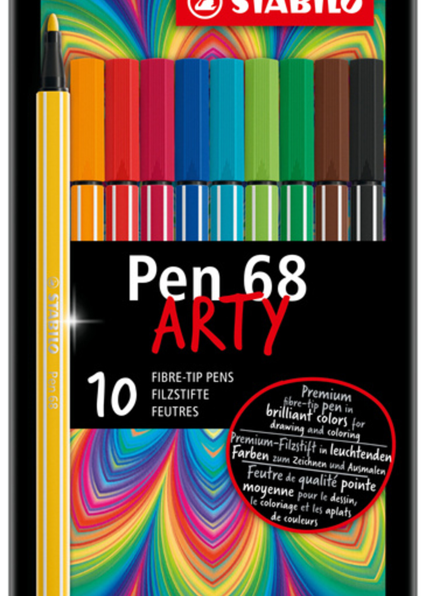 Stabilo Feutre STABILO Pen 68 boîte 10 pièces assorti