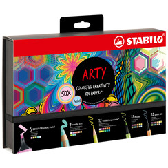 Schrijfwaren STABILO Colorful Arty creative pastel mix in luxe box