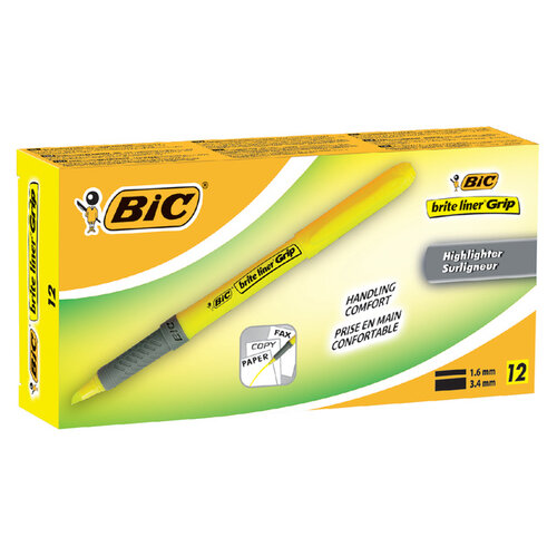 Bic Markeerstift Bic brite liner grip geel