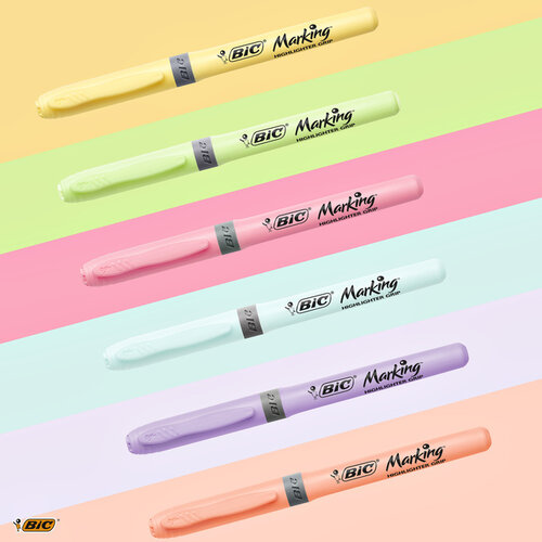 Bic Markeerstift Bic grip Highlight your life assorti blik à 15 stuks