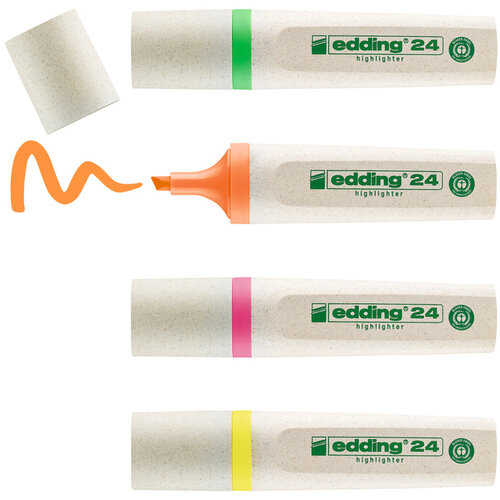 edding Ecoline Markeerstift edding 24 Ecoline assorti set à 4 stuks