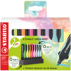 Markeerstift STABILO Green Boss deskset à 8 stuks