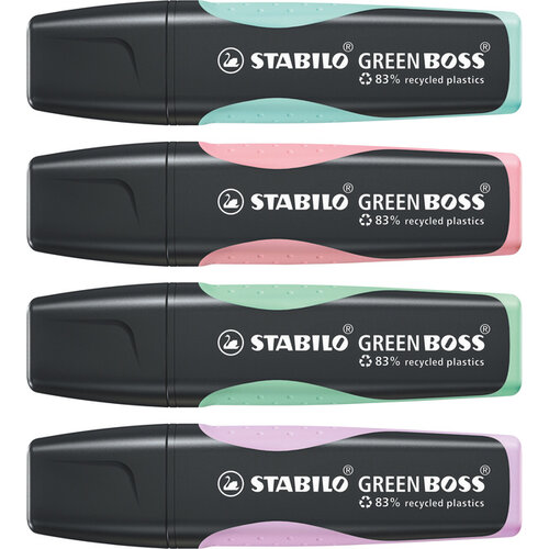 Stabilo Markeerstift STABILO Green Boss etui à 4 kleuren