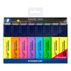 Surligneur Staedtler 364 Textsurfer set 6 pièces assorti + 2 jaune gratuits