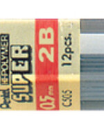 Pentel Mine Pentel 0,5mm 2B Noir par étui