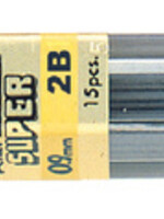 Pentel Mine Pentel 0,9mm 2B Noir par étui