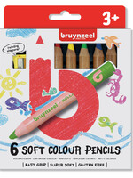 Bruynzeel Kleurpotloden Bruynzeel Kids dik waskrijt blister à 6 stuks assorti