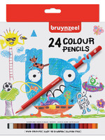 Bruynzeel Crayon de couleur Bruynzeel Kids blister de 24 pièces assorti