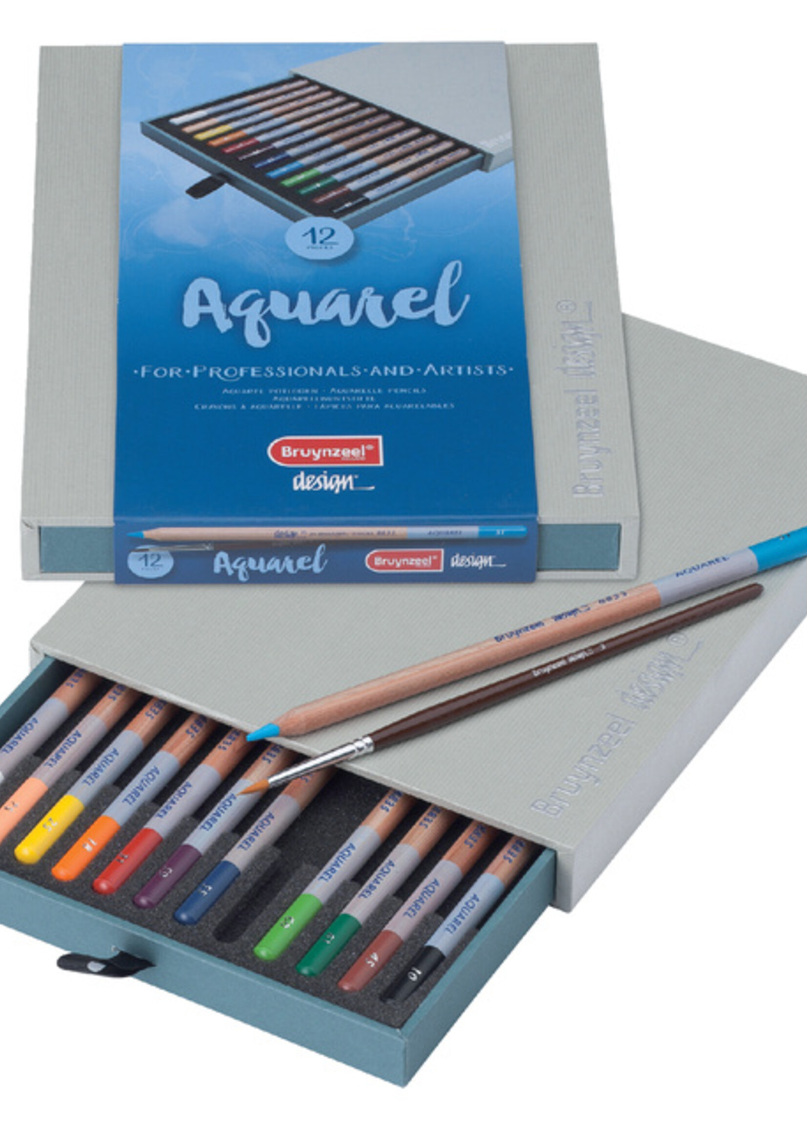 Bruynzeel Kleurpotloden Bruynzeel 8835 Design aquarel 12stuks assort