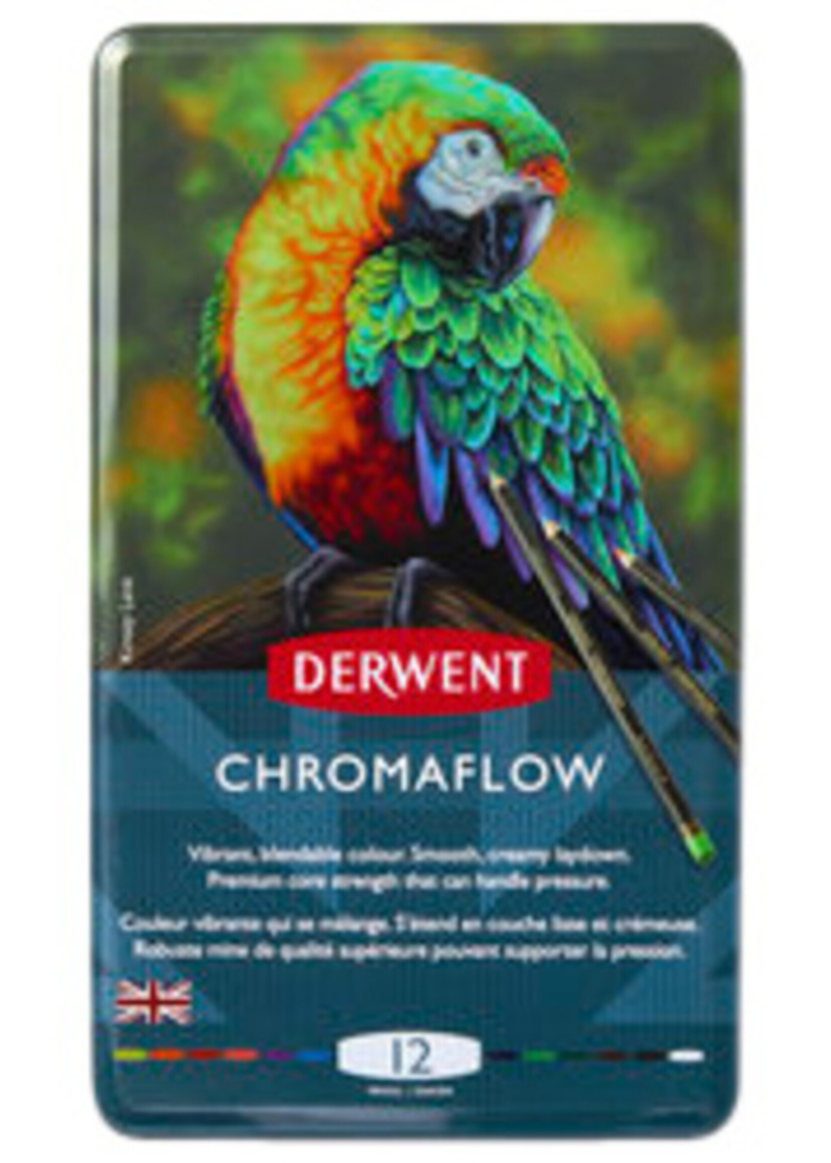 Derwent Crayon de couleur Derwent Chromaflow set 12 couleurs