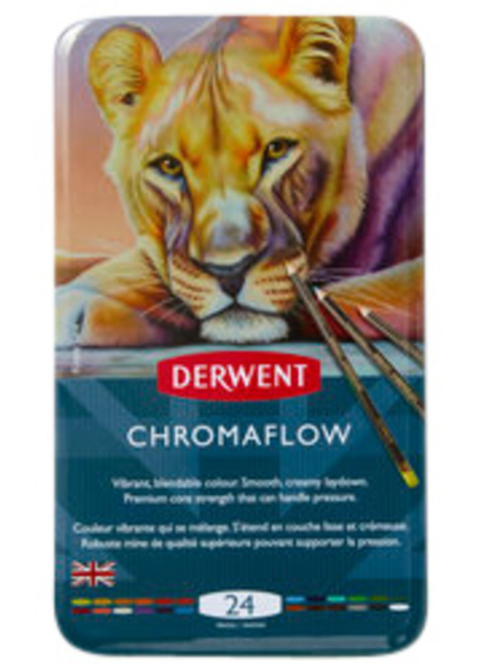Derwent Crayon de couleur Derwent Chromaflow set 24 couleurs