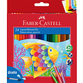 Faber-Castell Crayons de couleur Faber-Castell Aquarelle + pinceau set de 24 pièces assorti