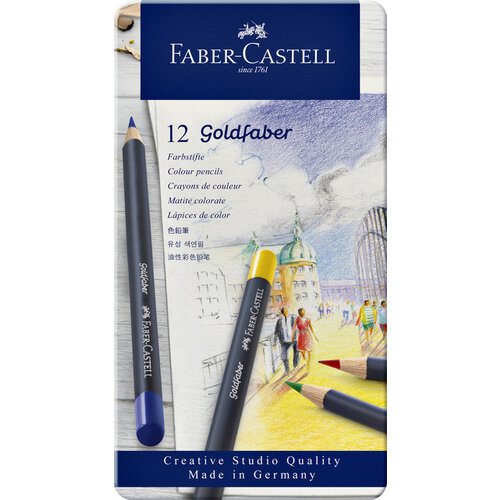 Faber-Castell Kleurpotloden Faber-Castell Goldfaber blik à 12 stuks assorti