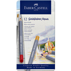 Kleurpotloden Faber-Castell Goldfaber aquarel blik à 12 stuks assorti