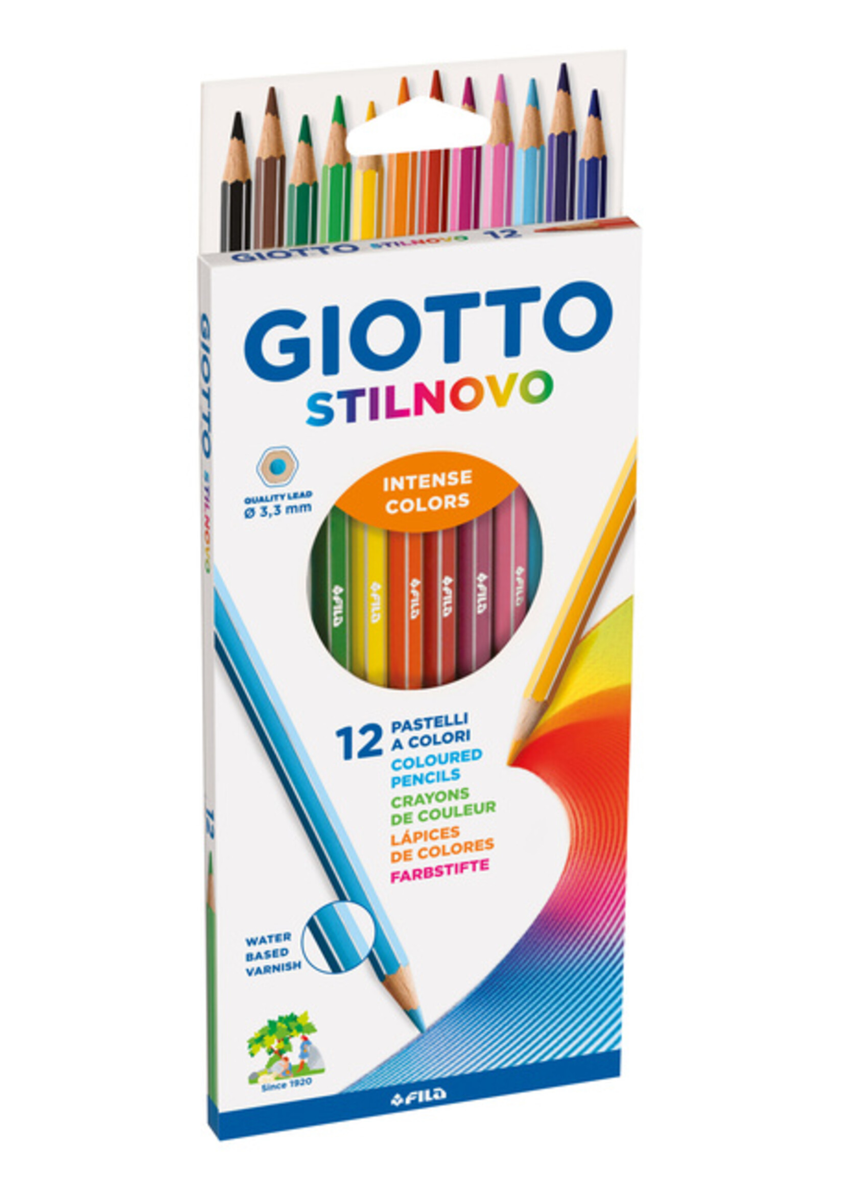 Giotto Crayon de couleur Giotto Stilnovo assorti 12 pièces