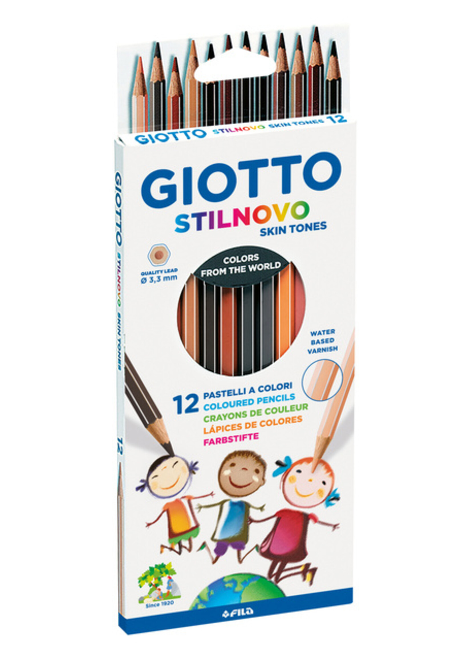 Giotto Crayon de couleur Giotto Stilnovo Skin Tones 12 pièces