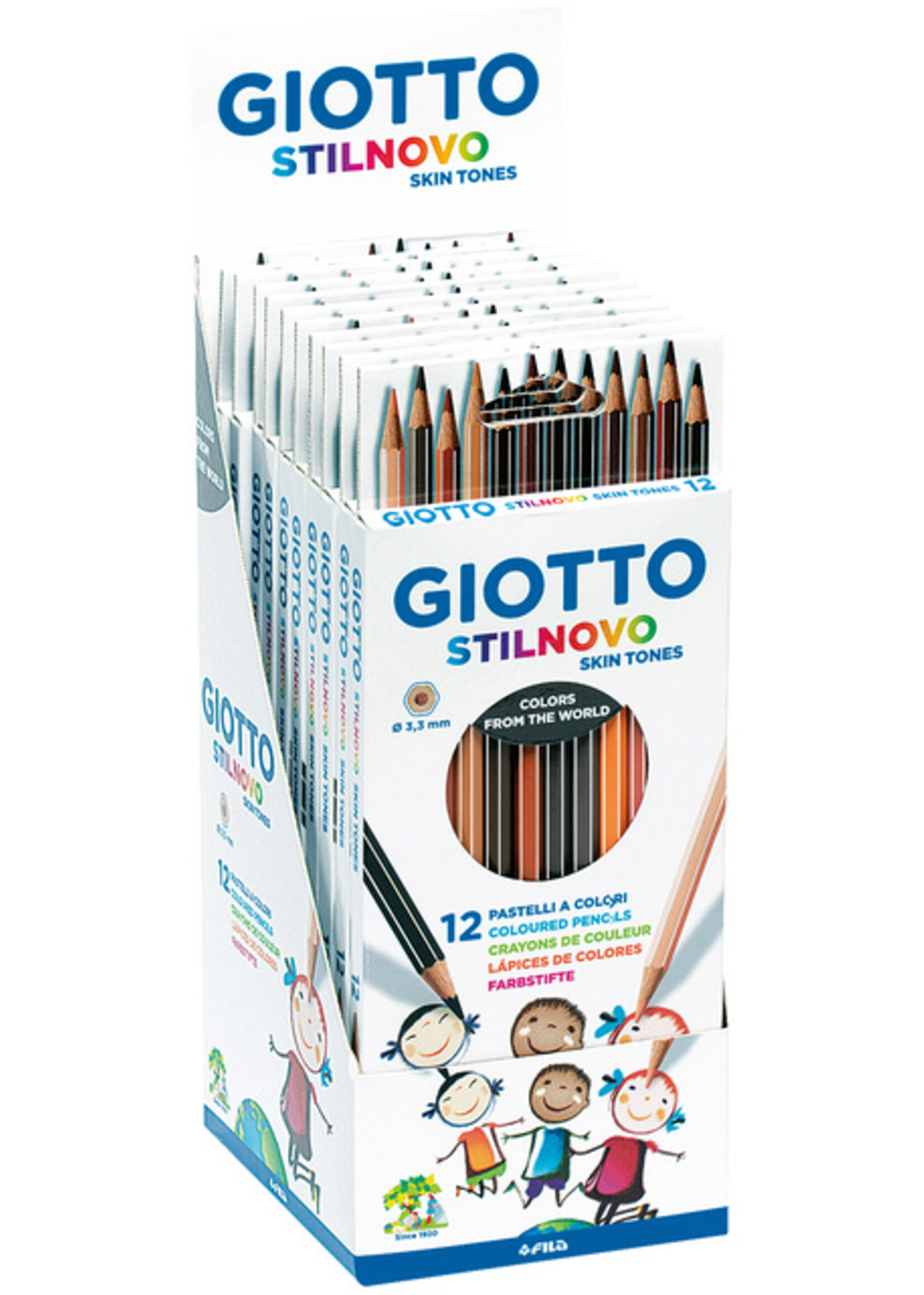 Giotto Crayon de couleur Giotto Stilnovo Skin Tones 12 pièces