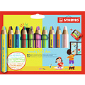 Stabilo Crayon STABILO Woody 3-en-1 étui 10 pièces + taille-crayon