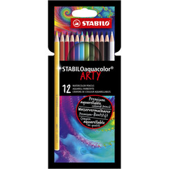 Crayon de couleur STABILO Aquacolor 1612-1-20 étui 12 couleurs