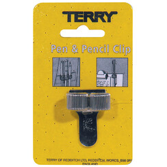 Clip Terry pour 2 stylos/crayons argent