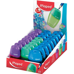 Taille-crayon Maped Shaker 1 trou présentoir 25 pièces assorti