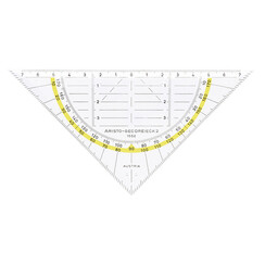 Equerre  géométrique 1552 160mm tranparent avec bande jaune