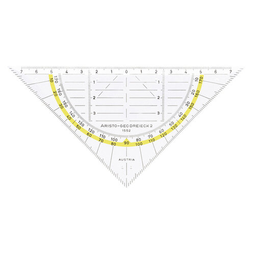 Aristo Equerre  géométrique 1552 160mm tranparent avec bande jaune