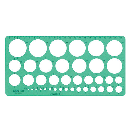 Linex Gabarit de Cercles Linex 39 1-35mm Plots anti-tache vert