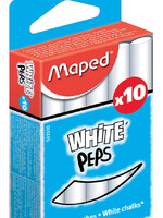 Maped Craie tableau noir Maped White'Peps boîte 10 pièces blanc