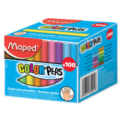 Craie tableau noir Maped Color'Peps boîte 100 pièces assorti
