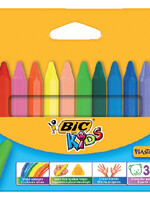 Bickids Kleurkrijt BicKids  857 Plastidecor triangel assorti etui à 12st