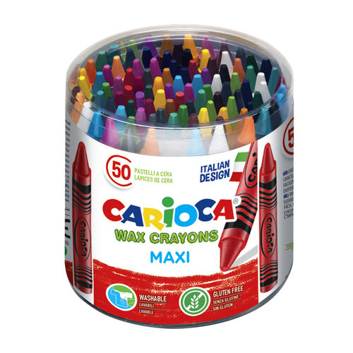 Carioca Craie à la cire Carioca Maxi boîte 50 pièces assorti