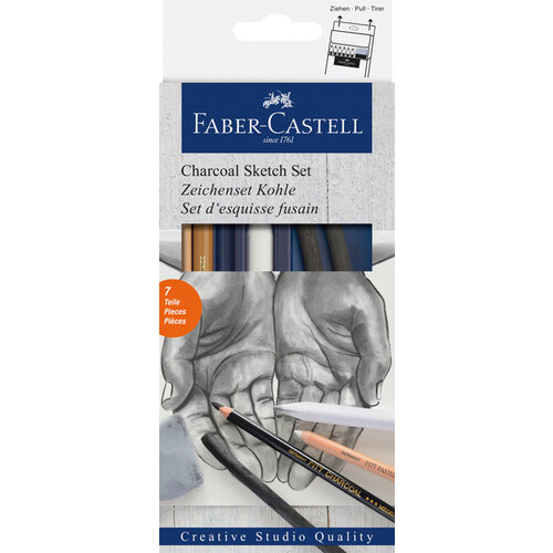 Faber-Castell Houtskool Faber-Castell set 7-delig