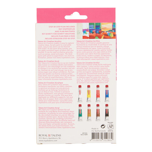 Talens Art Creation Acrylverf Talens Art Creation met stappenplan 12ml set à 8 kleuren