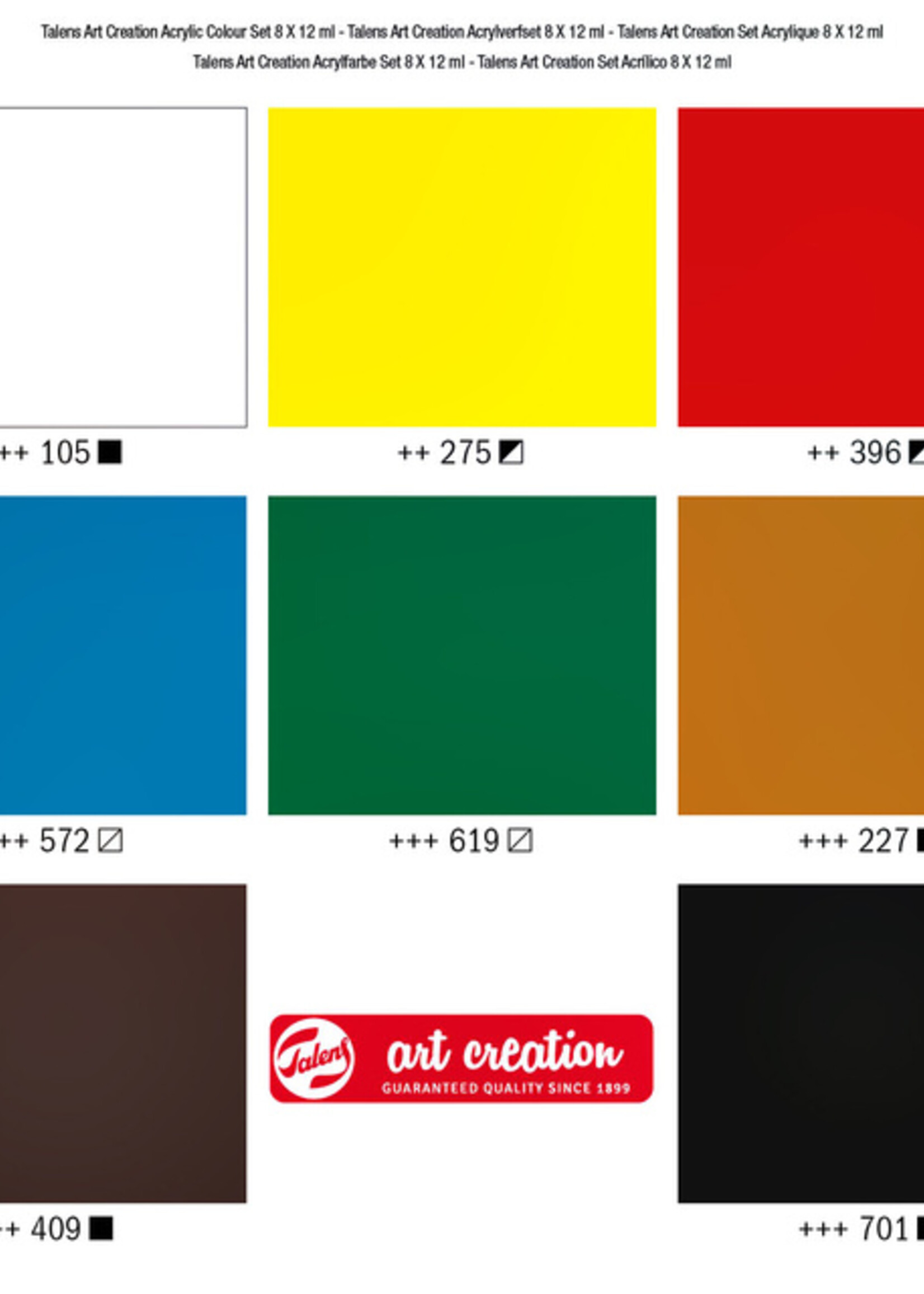 Talens Art Creation Acrylverf Talens Art Creation met stappenplan 12ml set à 8 kleuren