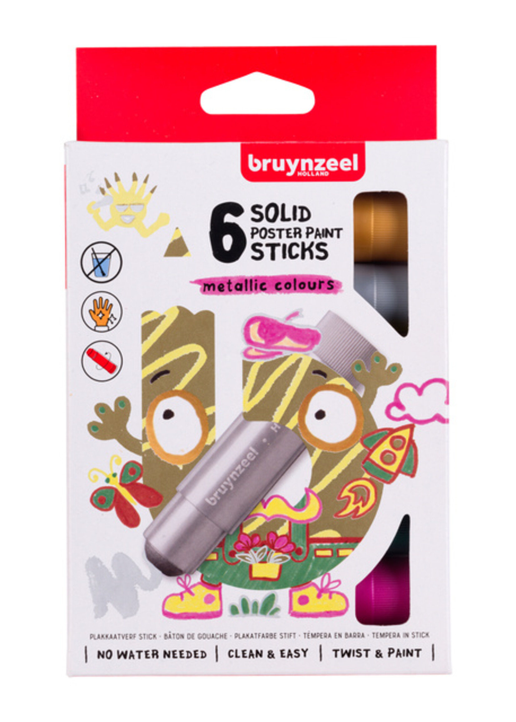 Bruynzeel Plakkaatverf sticks Bruynzeel set á 6 metallickleuren