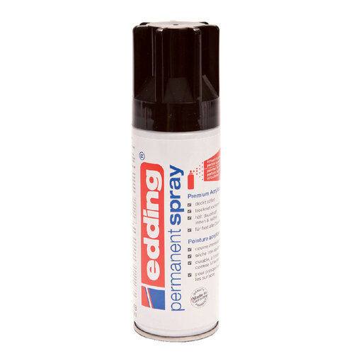 edding Verfspuitbus edding 5200 permanent spray glossy diepzwart