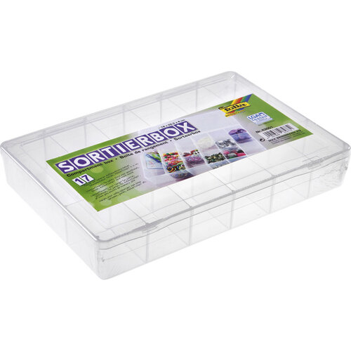 Folia Paper Boîte de rangement Folia 17 compartiments 18x26,5x4cm transparent