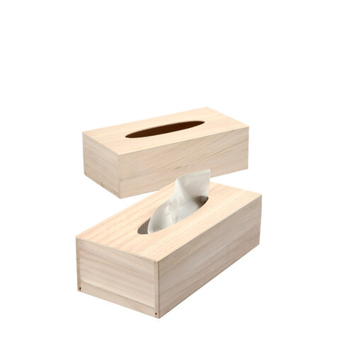 Creotime Tissuedoos Creotime 27x14x8cm hout