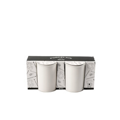 Mug Creotime porcelaine blanc set 2 pièces