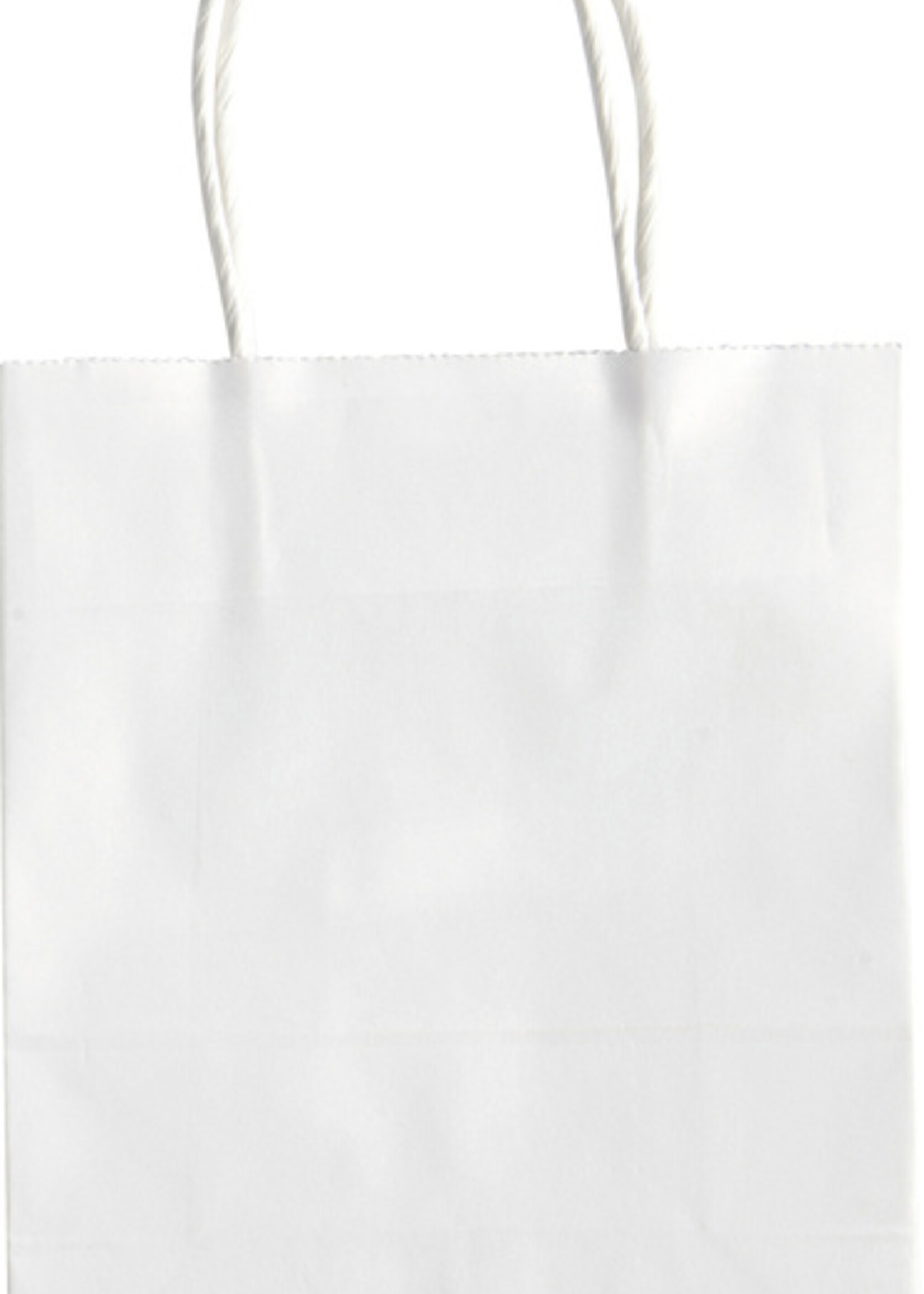 Folia Paper Tas met handvat Folia kraftpapier 110gr 18x21x8cm 20 stuks wit