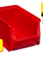 Allit 4 x Magazijnbak - grijpbak - stapelbak Allit - ProfiPlus Box 3 - 2,4 L - PP - rood