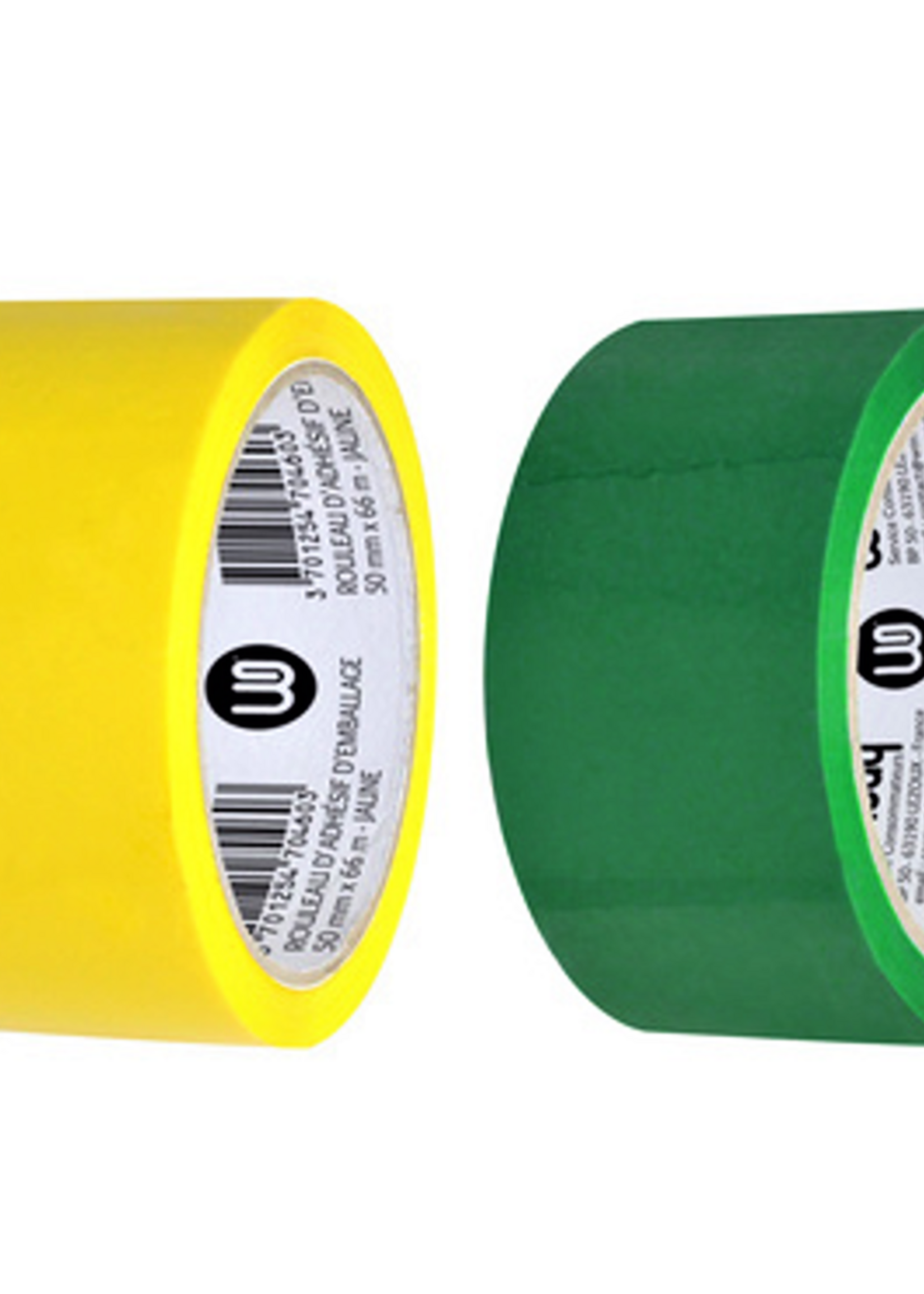 Office Basics 4 x gekleurd verpakkingstape - PP - 50mm x 66m - assorti